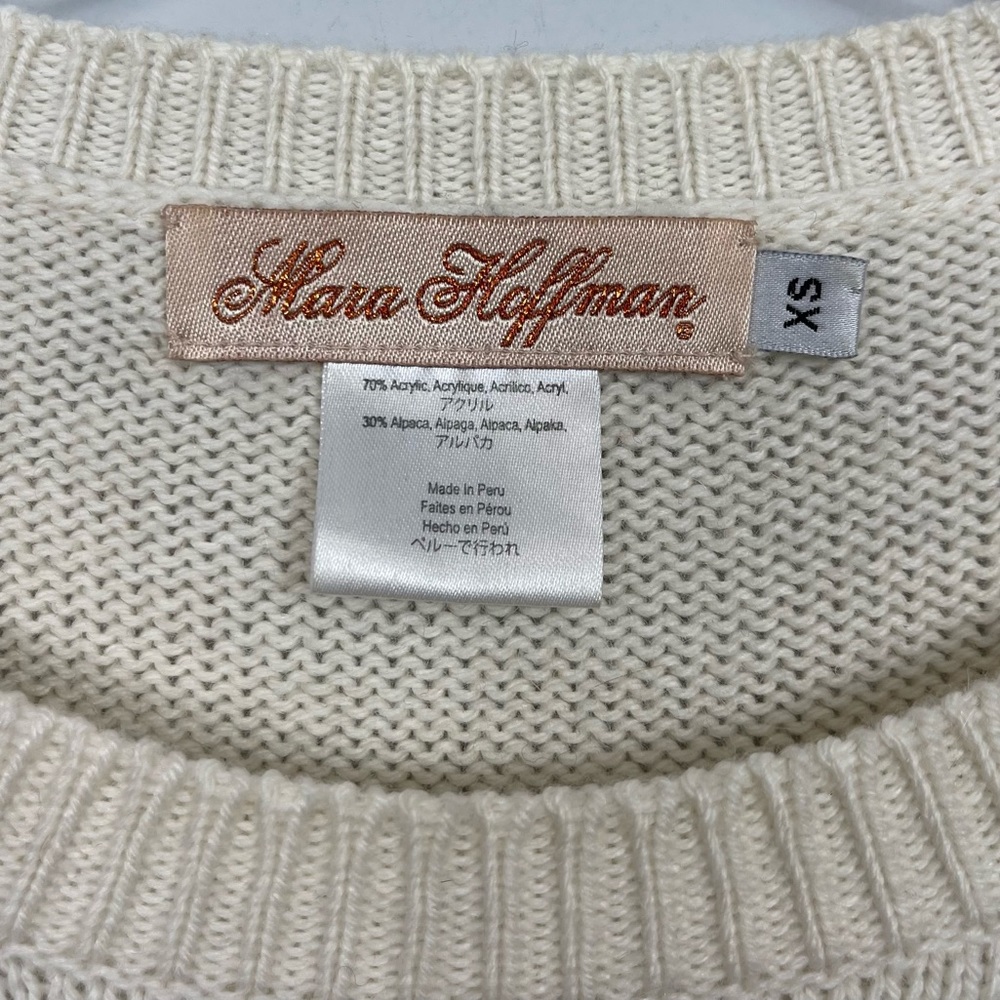 Mara Hoffman Runway Mirrored Camel Head Crewneck Alpaca Blend Sweater XS Rare - Picture 10 of 16
